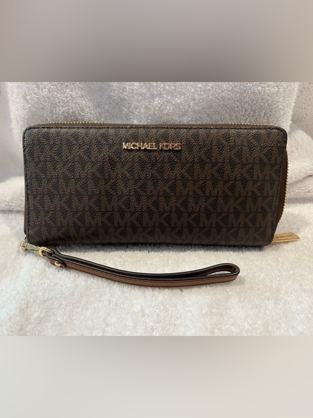 Michael Kors Tan Leather Continental Zip Wallet